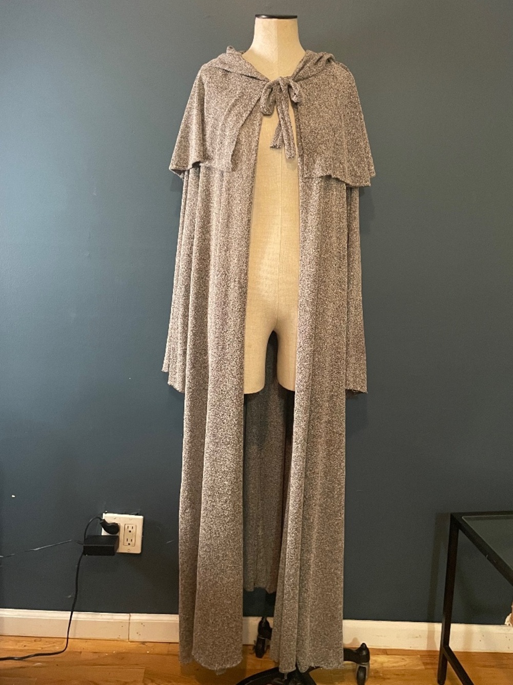 Floor length cloak with hood